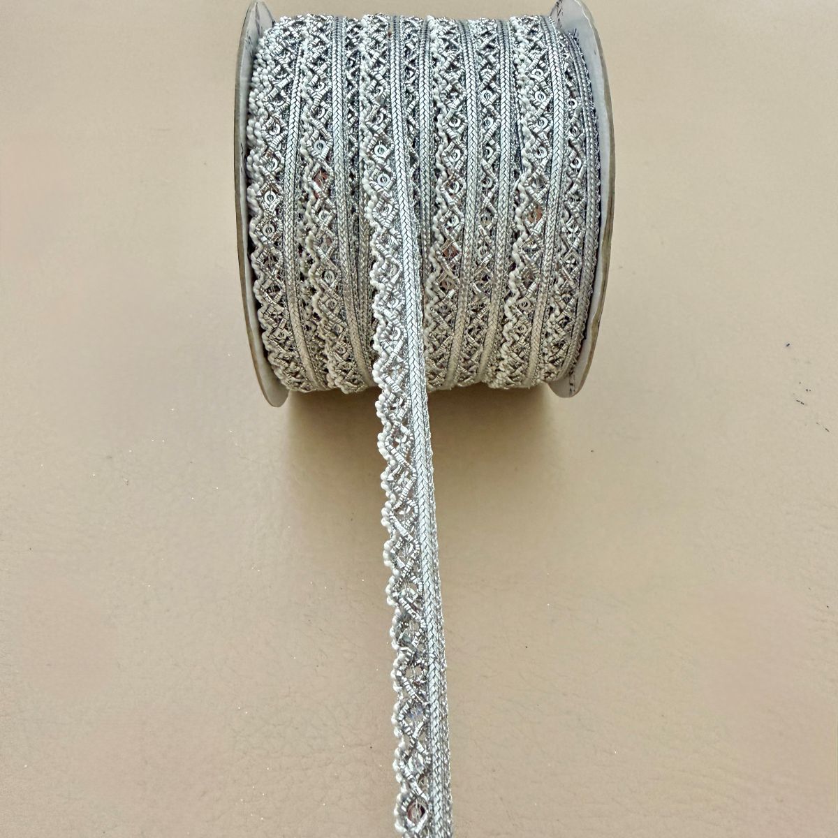 Silver Metallic Gimp Braid Lace Trim | Sold by the Yard