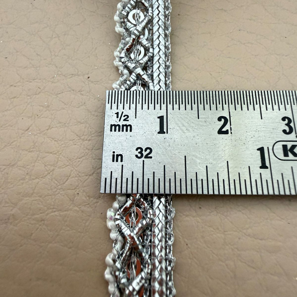 Silver Metallic Gimp Braid Lace Trim | Sold by the Yard