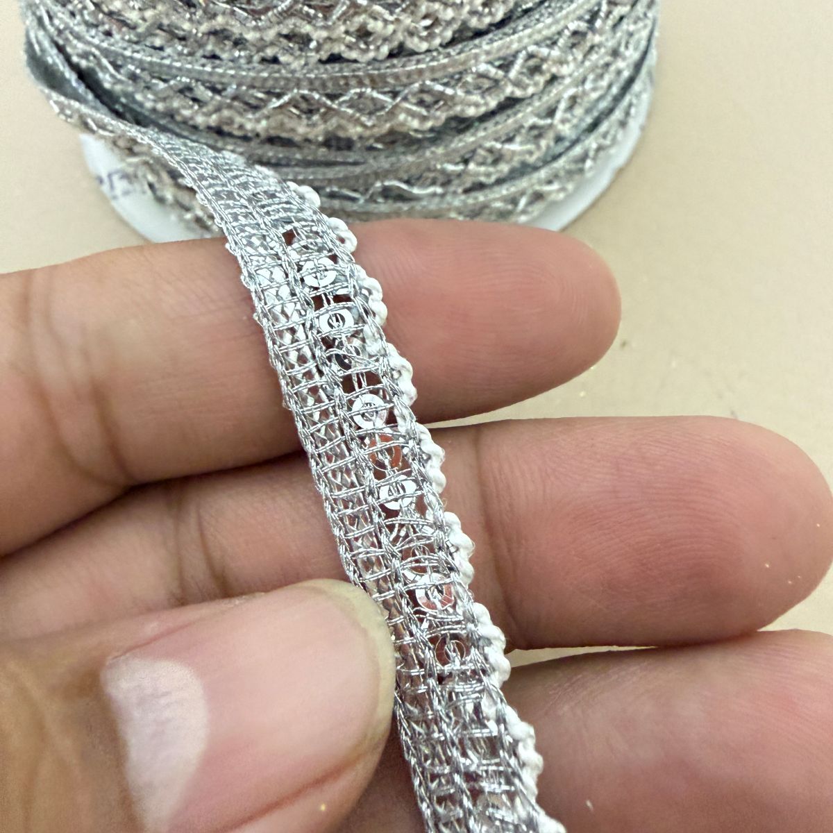 Silver Metallic Gimp Braid Lace Trim | Sold by the Yard
