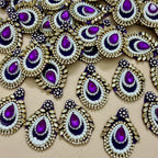 Purple Stone Beaded Rhinestone Applique Patches – Pack of 10