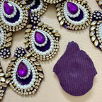Purple Stone Beaded Rhinestone Applique Patches – Pack of 10
