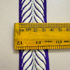 Royal Purple Leaf Thread Embroidered Trim - 9 Yard Roll