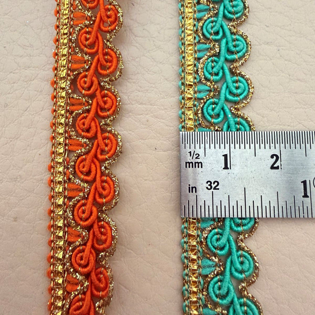 Trim Lace with Gold Zari Border – Sold by the Yard