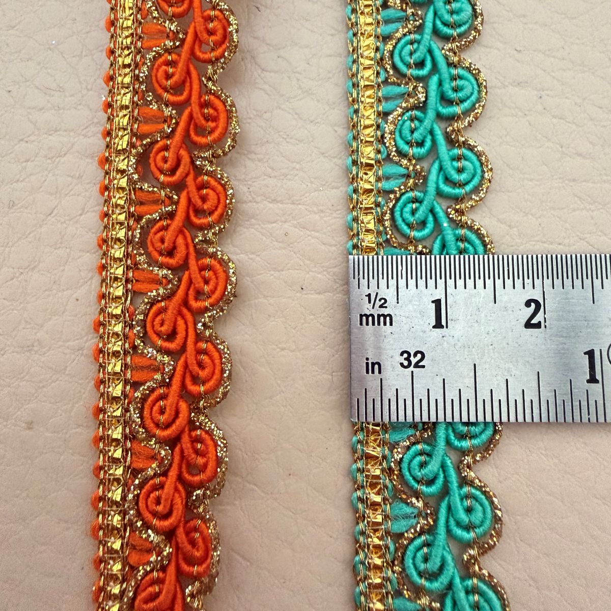 Trim Lace with Gold Zari Border – Sold by the Yard
