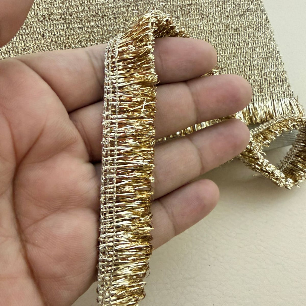 Metallic Loop Fringe Lace Trim – Gold