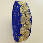 Royal Blue Gold Zari Embroidered Lace Trim