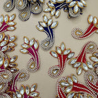 Rhinestone Kundan Paisley Patch – Crystal & Gold Embellished