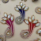 Rhinestone Kundan Paisley Patch – Crystal & Gold Embellished