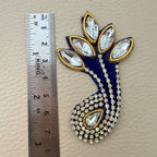 Rhinestone Kundan Paisley Patch – Crystal & Gold Embellished