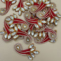 Rhinestone Kundan Paisley Patch – Crystal & Gold Embellished