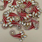 Rhinestone Kundan Paisley Patch – Crystal & Gold Embellished