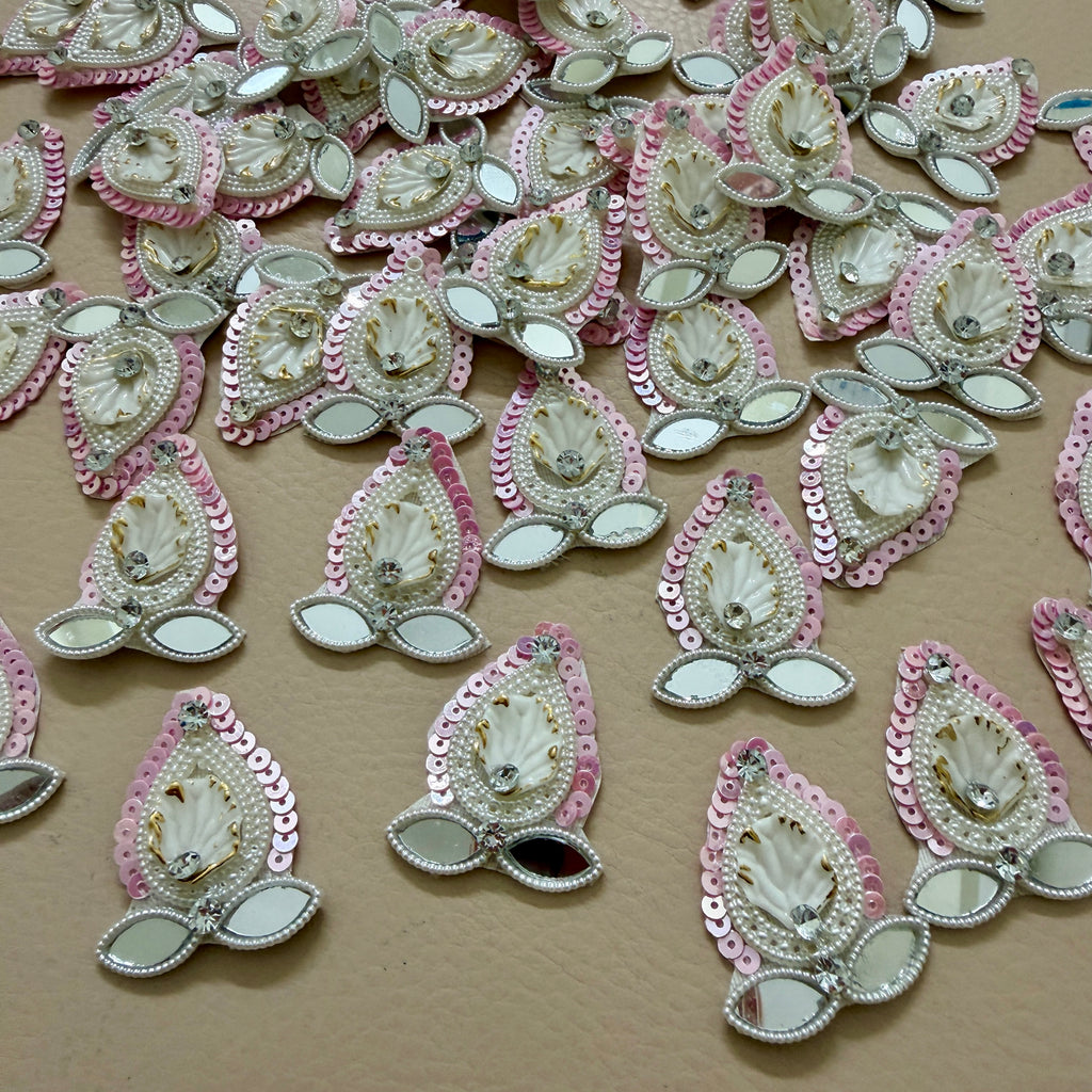 Patches for Sewing Pink Celestial Star Mirror Appliques – Pack of 10