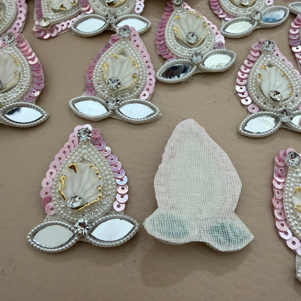 Patches for Sewing Pink Celestial Star Mirror Appliques – Pack of 10
