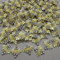 Appliques for Sewing Lemon Yellow & Gold Sunburst Crystal Patches – Pack of 25 Pcs