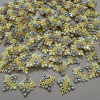 Appliques for Sewing Lemon Yellow & Gold Sunburst Crystal Patches – Pack of 25 Pcs