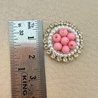 Blush Pink & Pearl Circular for Applique Patches Wedding Blouses - Pack of 25