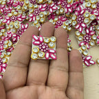 Magenta & Gold Crystal Rhinestone Embellishment Patches (Pack of 25)