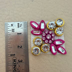 Magenta & Gold Crystal Rhinestone Embellishment Patches (Pack of 25)