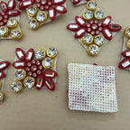 Red Crystal Rhinestone Embellishment Patches - Pack of 25