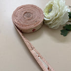 Elegant Peach Pink & Ivory Floral Embroidered Lace Border Trim – 9 Yards.