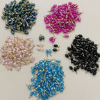 Faceted Teardrop Beads with Gold-Tone Attachment Loops – 50 Pieces