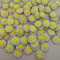 Yellow Bead Rhinestone Circular Patches for Blouses & Lehengas – Pack of 25