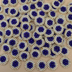 Royal Blue Bead Pearl & Rhinestone Circular Applique Patches – Pack of 25