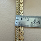 Gold Sequin Braided Lace Trim – Flat Disc Sequin on Zari Cord Border | 9 Yards