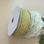 Mint Green Chevron Braided Cord Trim – Orange & Gold Glitter Thread | 9 Yards