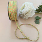 Mint Green Chevron Braided Cord Trim – Orange & Gold Glitter Thread | 9 Yards