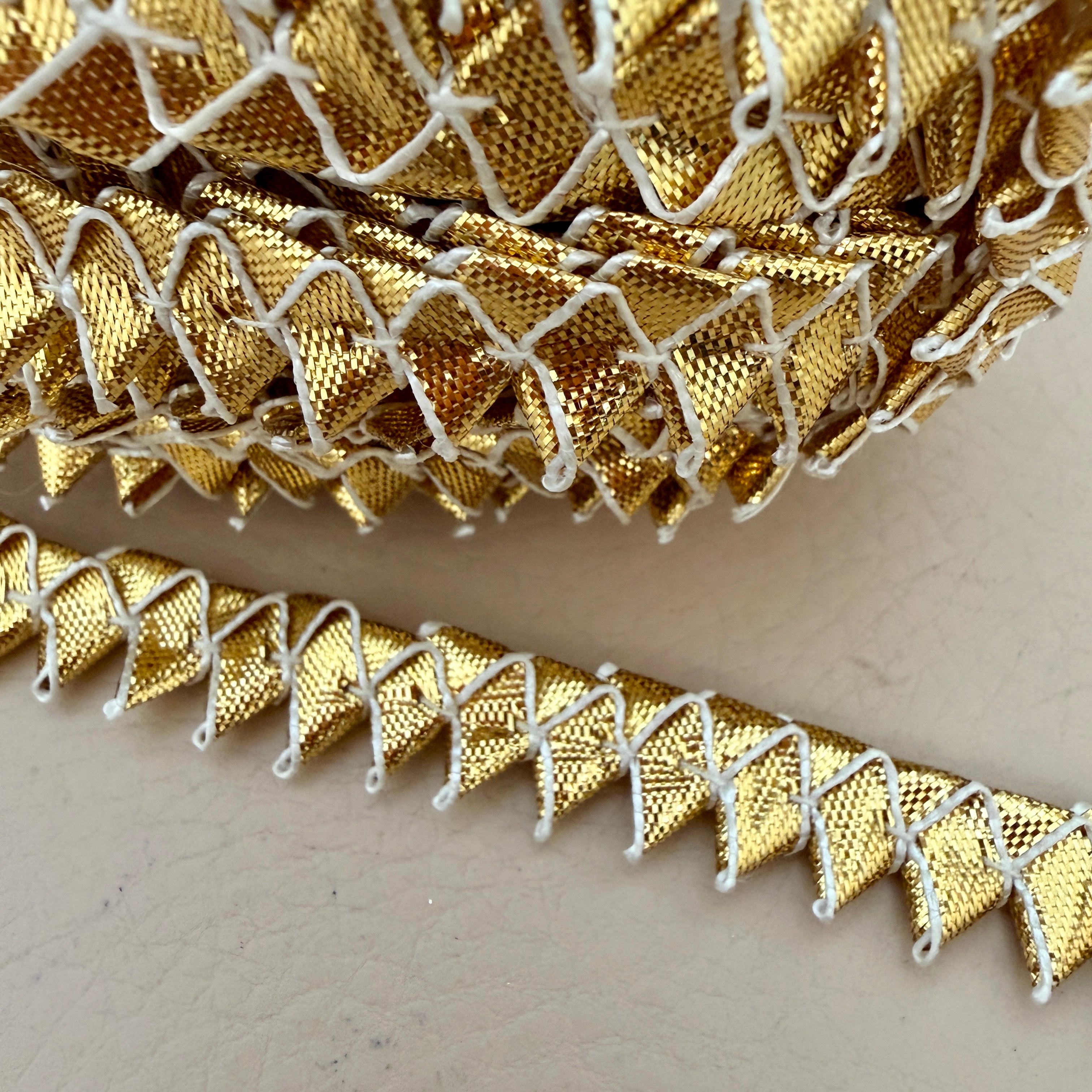 Gold Metallic Triangle Gota Patti Trim | 9 Yards | 1.5 Cm Wide