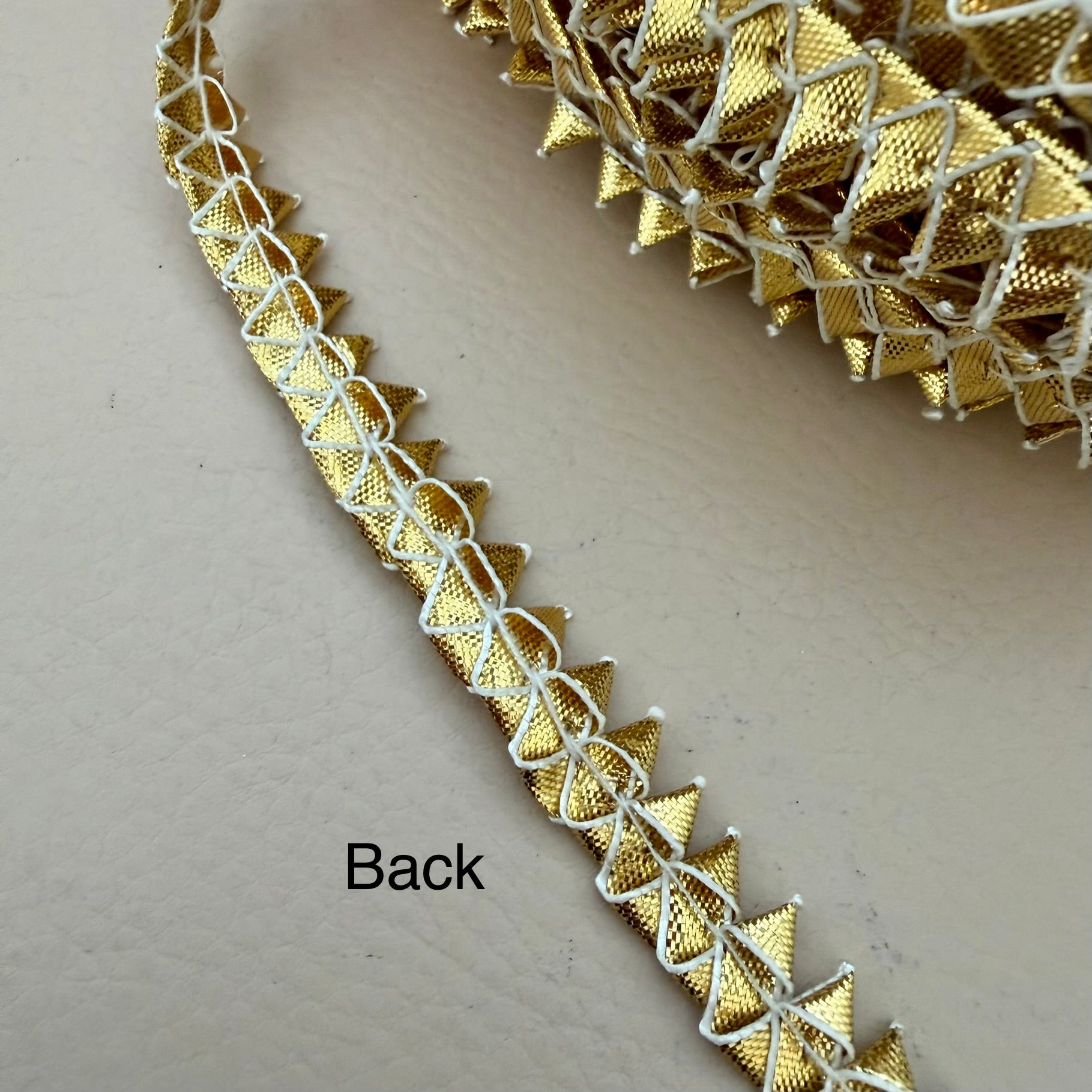 Gold Metallic Triangle Gota Patti Trim | 9 Yards | 1.5 Cm Wide