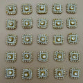 Gold Crystal Pearl Square Embellishment Buttons | Pack of 25