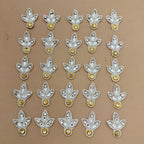 White Pearl & Crystal Leaf Motif Rhinestone Applique Patch – Pack of 25