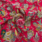 Pink  Dola Silk Embroidered Fabric – 44" Wide | By the Yard