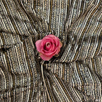 Black & Golden Stripe Sequin Embroidered Fabric – 46" Wide | By the Yard