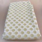 White & Gold Chanderi Silk Fabric | Floral Booti | 42" Wide