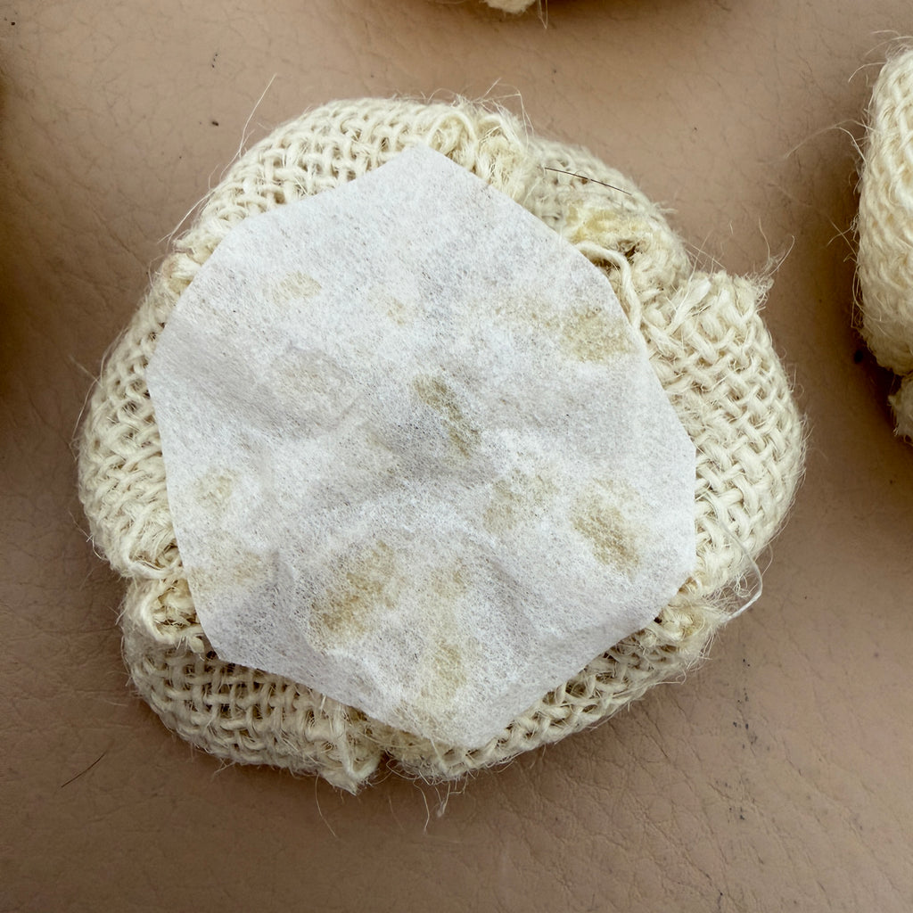 Rustic Burlap Daisy Flower Patch with Pearl Center- Pack of 5