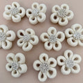Rustic Burlap Rope Daisy Flower Patch with Coiled Center- Pack of 5