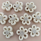 Rustic Burlap Rope Daisy Flower Patch with Coiled Center- Pack of 5