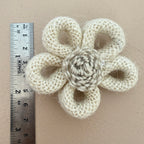 Rustic Burlap Rope Daisy Flower Patch with Coiled Center- Pack of 5