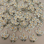 Ivory Leaf Patch Bouquet Pearl Rhinestone Applique – Pack of 25