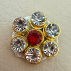 Bulk lot of red and clear crystal flower stone patches