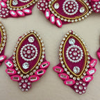 Pink Rhinestone Pearl Teardrop Applique  Pack of 10
