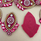 Pink Rhinestone Pearl Teardrop Applique  Pack of 10