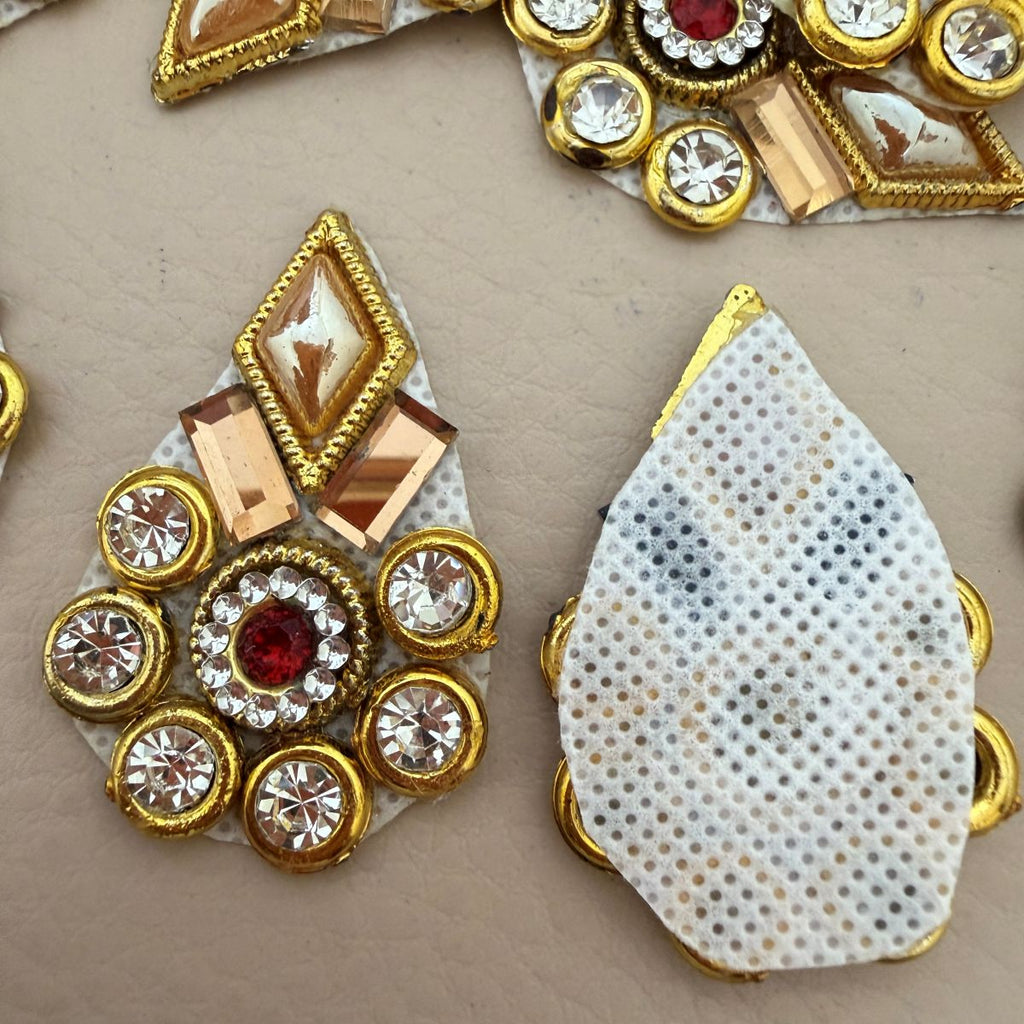 Gold Diamond Rhinestone Applique Patch for Sew on Craft Pack of 10