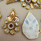 Gold Diamond Rhinestone Applique Patch for Sew on Craft Pack of 10