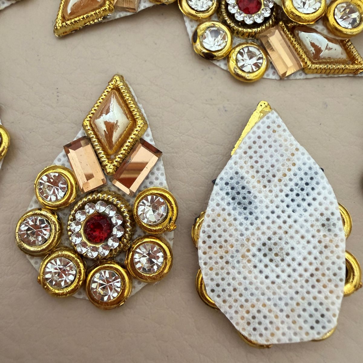Gold Diamond Rhinestone Applique Patch for Sew on Craft Pack of 10
