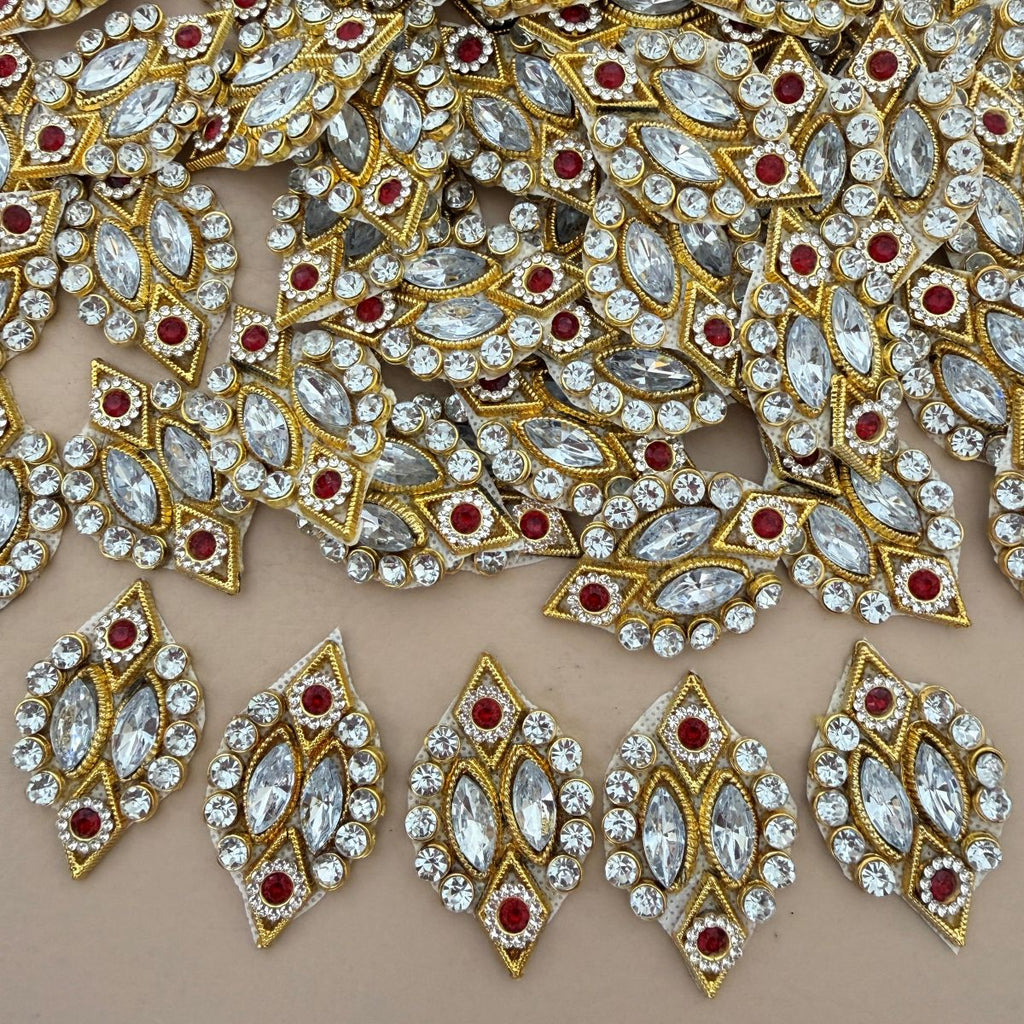 Gold  Crystal Diamond Applique Patch Pack of 10