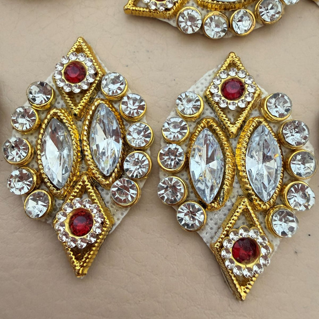 Gold  Crystal Diamond Applique Patch Pack of 10